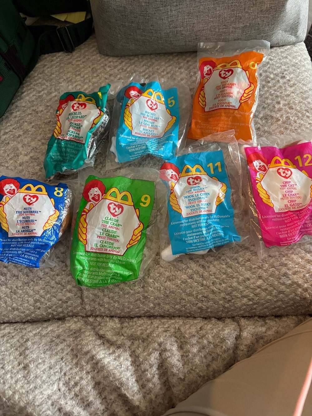 Ty Beanie Babies McDonald's Teenie Beanie Lot Of 7 Sealed Vintage